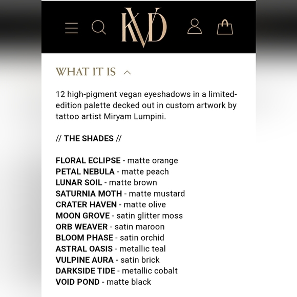 Kat Von D Bundle! MoonGarden Eye Palette + Bronze Gold Eyeliner + Lock-it Powder - Picture 4 of 10
